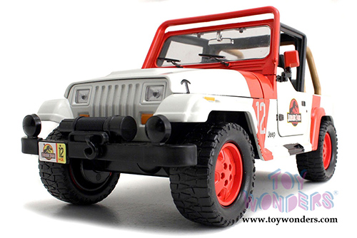 Jada Toys Jurassic World - Jeep Wrangler Off Road (1992, 1/24 scale diecast model car, Milk White) 97806